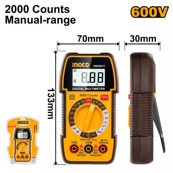 Мультиметр цифровой INGCO DM360011