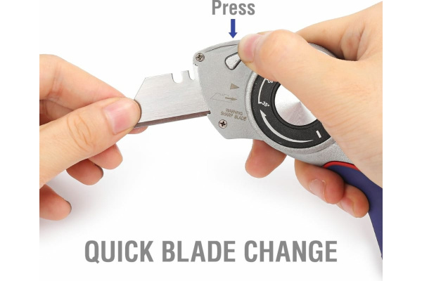 Нож с трапециевидным лезвием складной поворотный WORKPRO 6 лезвий в комплекте  WP211013 в Екатеринбурге 