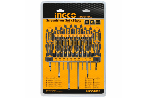 Набор отвëрток INGCO INDUSTRIAL 18 шт HKSD1828