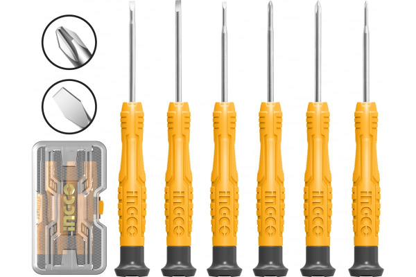 Набор прецизионных отверток INGCO  6 шт HKSD0618 в Челябинске 